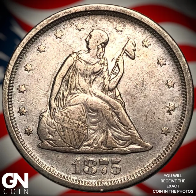 1875 S 20 Twenty Cent Piece  Q4174
