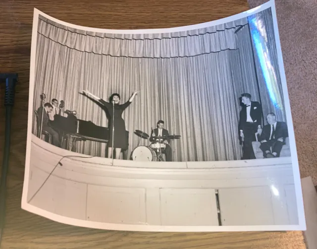 Vintage  Photo Band , Musicians on Stage Woman Singer 1958
