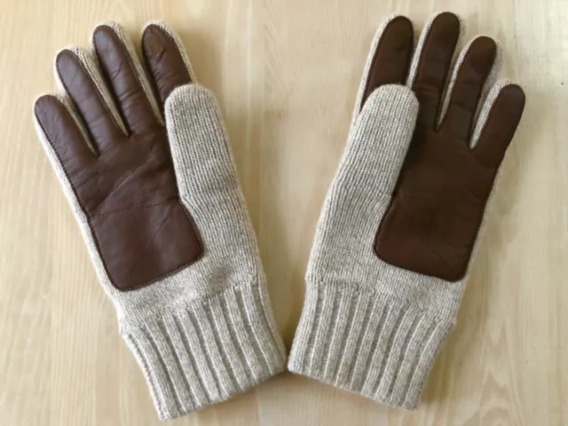 Portolano® for J.Crew Lambswool Leather Smartphone Gloves | S-M | Beige