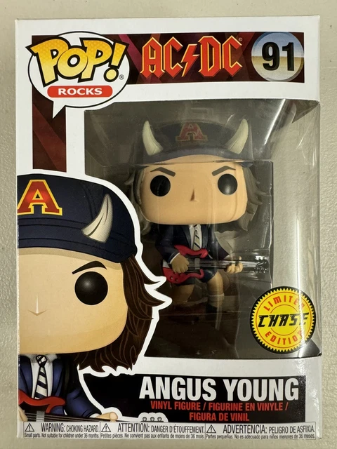 Funko Pop! Rocks Angus Young AC/DC Chase Figure With EcoTEK Pop Protector