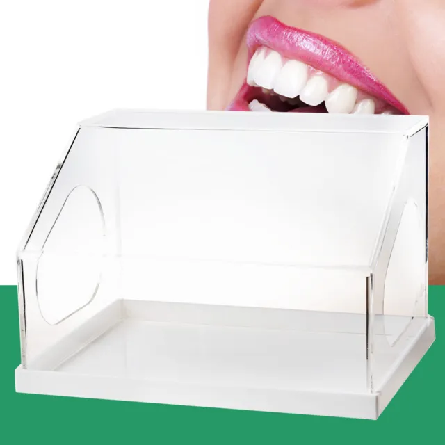 2 Holes Dental Grinding Polishing Box Case Acrylic Cover Plaster Grinding Box US