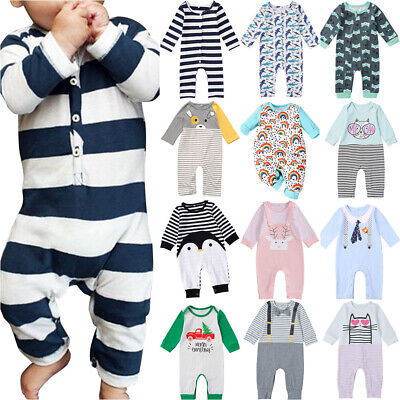 Infant Baby Toddler Kids Long Sleeve Romper Jumpsuit Boys Girls Clothes Outfit
