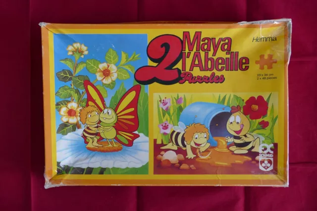 MAYA L'ABEILLE Puzzle Hemma 1978 - 2 puzzles 2X48 pièces Complet - Boite abimée