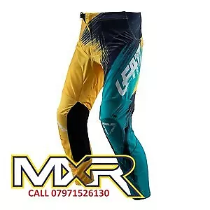 Leatt Gpx 4.5 Adults Pants Gold / Teal Motocross Enduro Mx 28 30 32