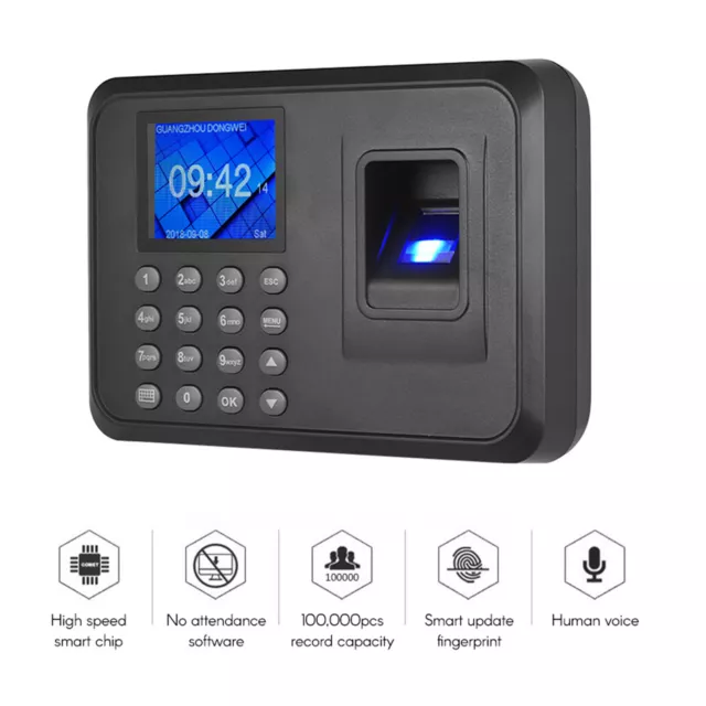 Attendance Machine Recoder Biometric Fingerprint Password For Office Use G8L7