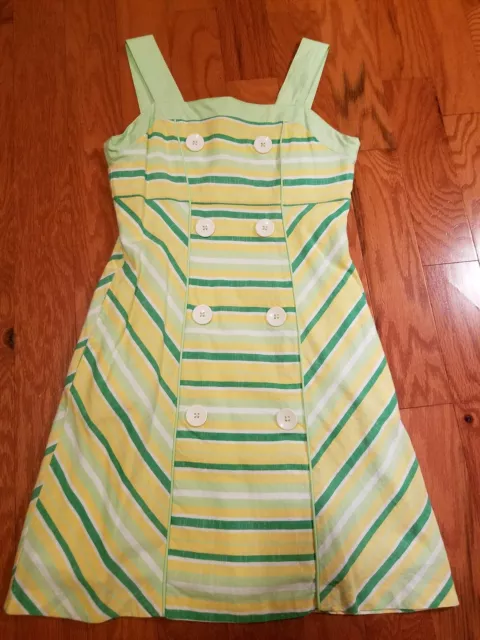 KC Parker Girls Dress Yellow Green White Size 12