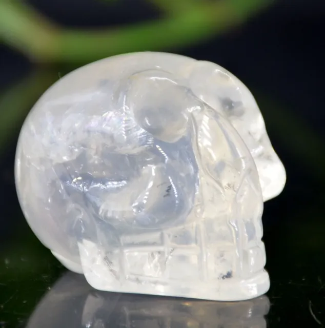 100%Natural White crystal quartz Skull hand Carved Crystal reiki healing 7