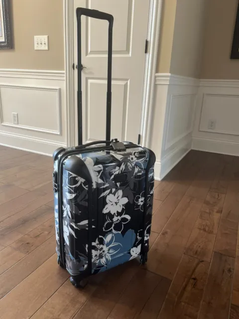TUMI Vapor International Carry On 4 Wheel Travel Bag Floral Blue Grey