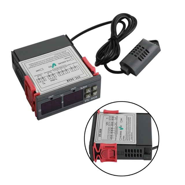 STC-3028 DC12V DEL De La Température Humidité Contrôleur Numérique Thermostat