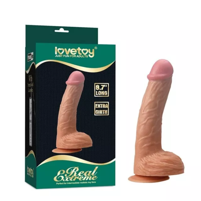 Grosso Dildo Realistico per Donna Fallo Vaginale Largo con Vene Ventosa Pene Toy