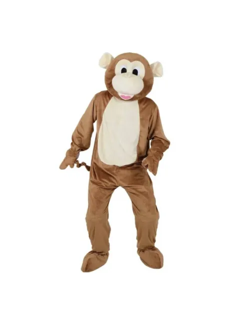 Adult DELUXE MONKEY Mascot Fancy Dress Costume Outfit Animal Big Head