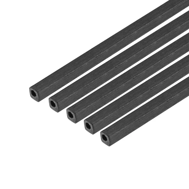 Carbon Fiber Square Tube 1.7x1.7x1mm Inner Round 200mm Carbon Fiber Tubing 5 Pcs