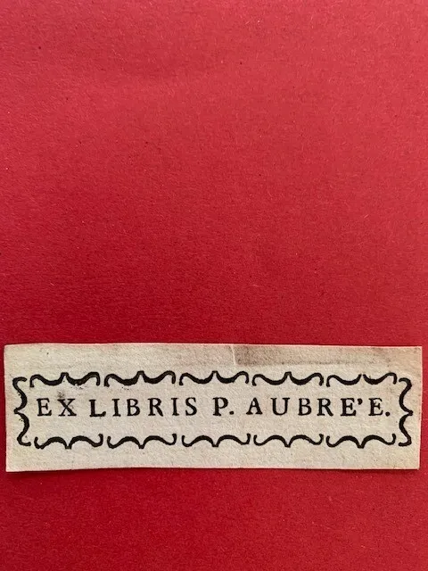 Ex-libris AUBREE Pierre, A0548, 15 x 75 mm, 18è