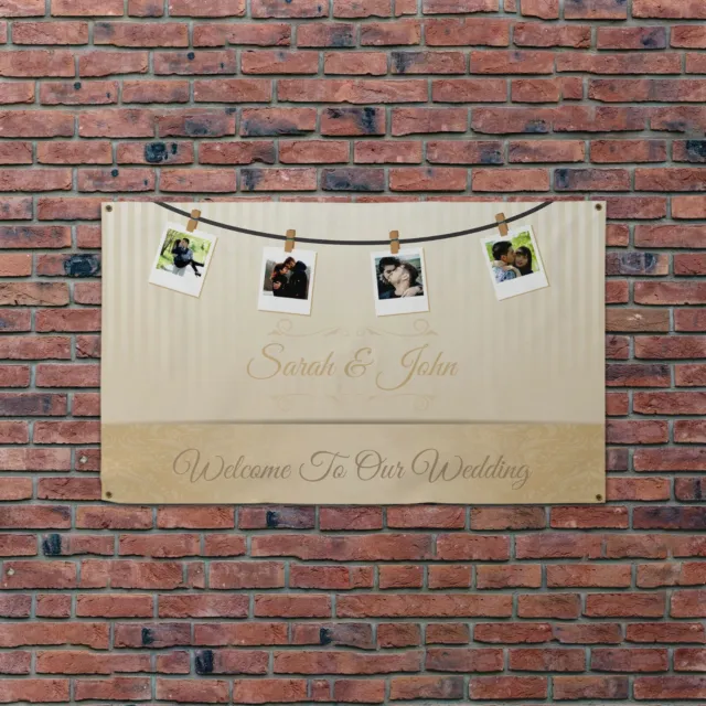 Personalised Photo Collage Welcome To Our Wedding 5x3ft Banner