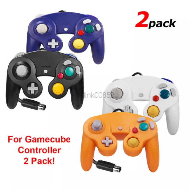 2 Pack Wired NGC Controller Gamepad For Nintendo GameCube GC & Wii U Console
