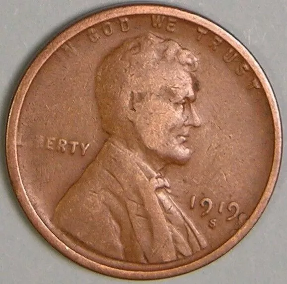 1919 S Lincoln Wheat Penny - G/VG