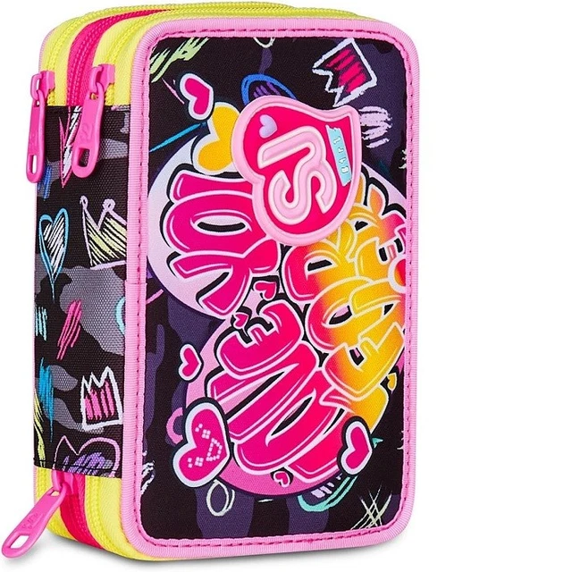 Astuccio SJ Gang Style Jam - Lime Punch - 23x10x5.5cm - Con Taschina Zip E Elastici Per Penne - Unisex Bambini