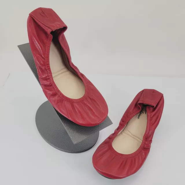 NEW The Storehouse Flats Red Leather Foldable Shoes Ballet Women's Size 7