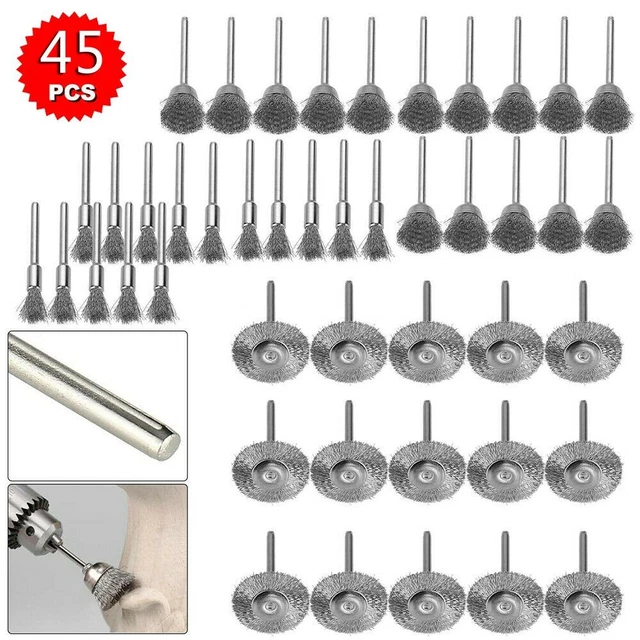 Set Di 36 Pennelli Lucidatura Per Dremel - Filo Acciaio E Ottone Per Pulizia Metalli E Rimozione Ruggine - Foto 10