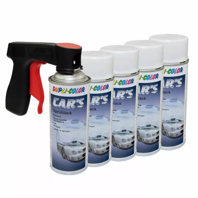 Peinture Spray 5 x 400 ML Blanc Brillant Spray Peinture Laque Dupli + Pistolet