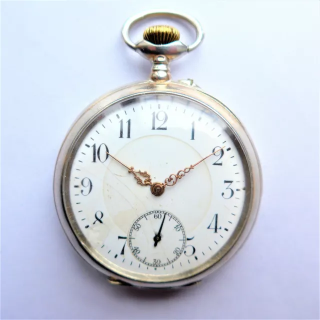 Uomo Tasca , Argento - 0,800, Zifferblattschaden, Buona Funzione, Circa 1915