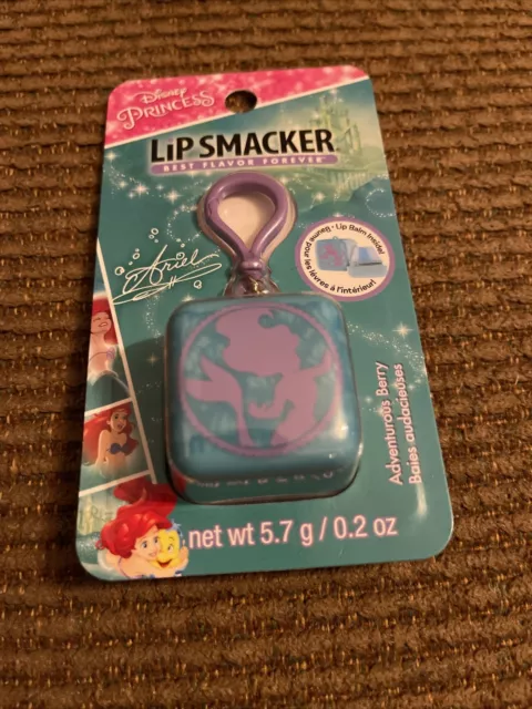 Disney Princess Ariel Lip Smacker Cube Lip Balm Keychain Clip Adventurous Berry
