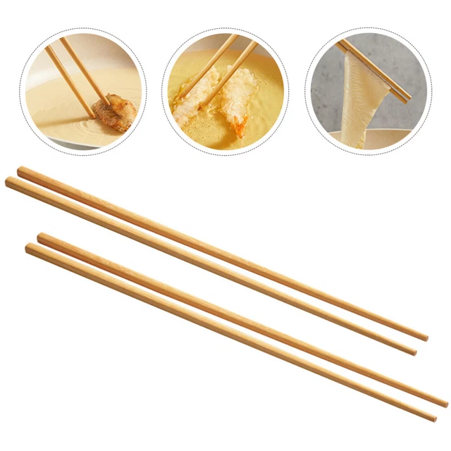 4 Paar Extra Lange Kochstäbchen Aus Holz – 42 Cm, Perfekt Für Hot Pot, Braten & Nudeln