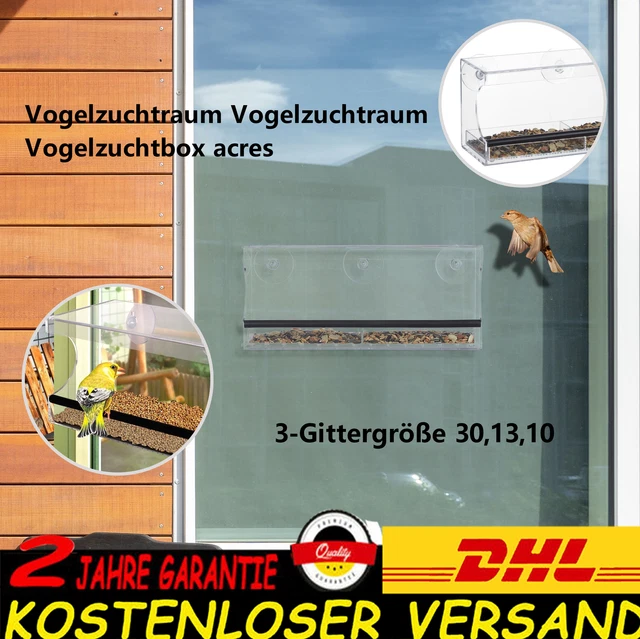 Vogelfutterhaus Fensterscheibe Vogelstation Vogelfutterspender transparent Acryl