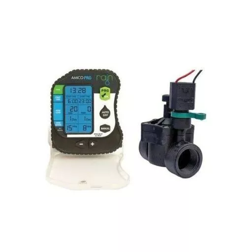 Rain Amico Pro 1 Zone + E.V. 150 1″F Centralina Programmatore a Batteria - Nero