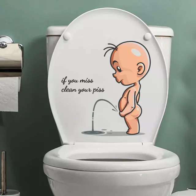 TOILET FUNNY STICKER Bathroom Wall Vinyl Decal Door Art Seat Home Sign