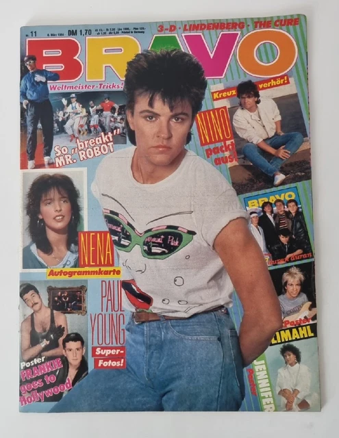 Bravo 11 Vom 8.3.1984 Paul Young ~ Komplett mit Nena Autogrammkarte (D1077)