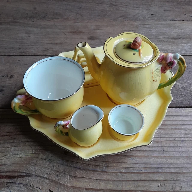 Vintage Royal Winton Grimwades Yellow Tiger Lily Breakfast Set Tea Tray