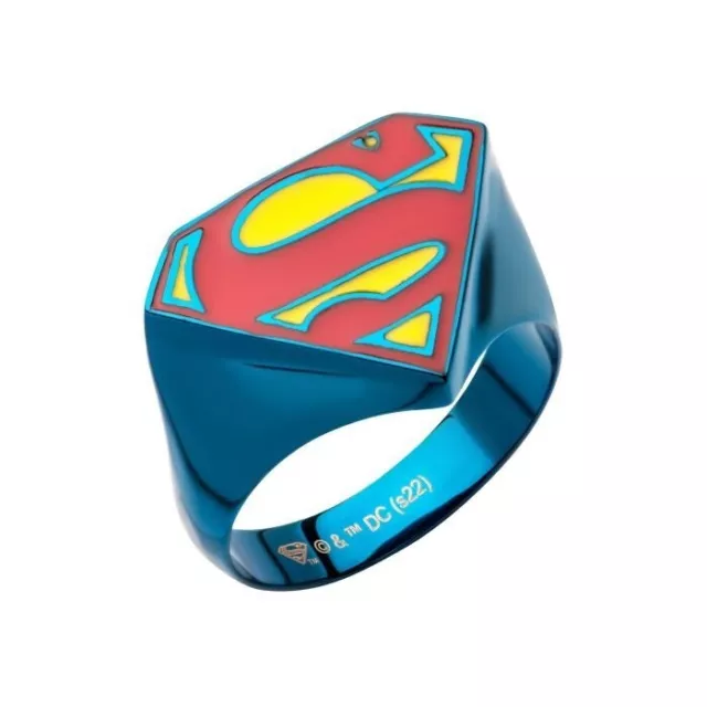 DC COMICS CLASSIC Superman Logo Blue Chrome Ring $38.99 - PicClick