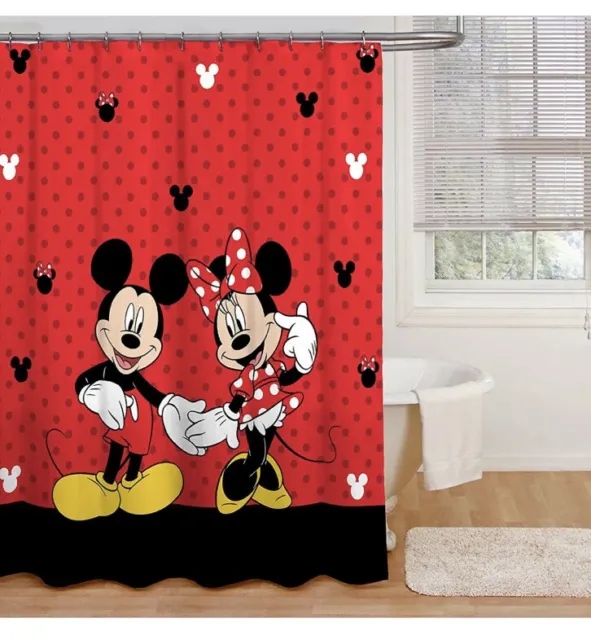 Disney Mickey & Minnie Mouse Classic Shower Curtain Red