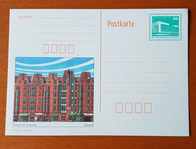 Postkarte DDR Post  Postfrisch 10 Pf.  Palast der Republik Mit Motiv Rostock