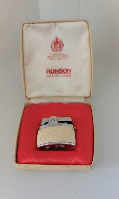 ronson ladies cigarette lighter VINTAGE RONSON VARAFLAME Ladies Cigarette Lighter With Matching Case £10.80