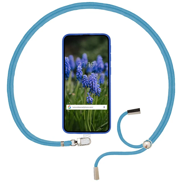 Adaptateur Universelle Avec Cordon pour Coque En Portable Pendentif Couleur Bleu