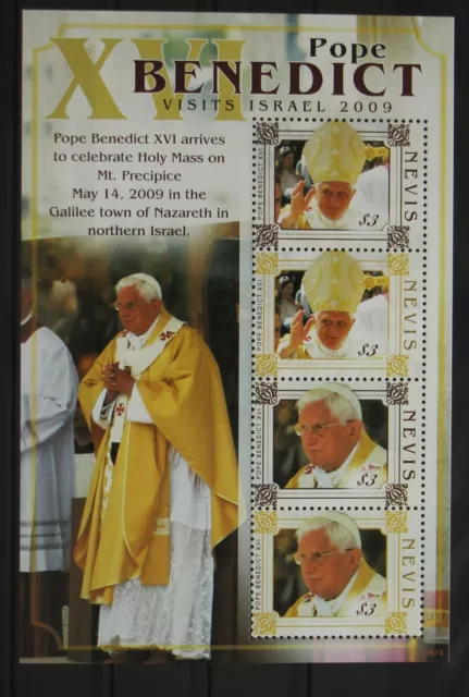 Nevis 2360-2363 nuovo di zecca come piccolo arco, Papa Benedetto XVI #GH002