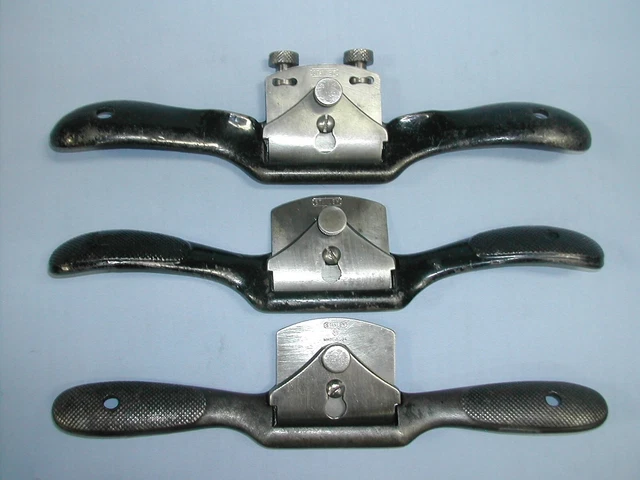 3 Stanley SW  Sweetheart Spoke Shaves, No. 51, 52, 151, ca 1920's