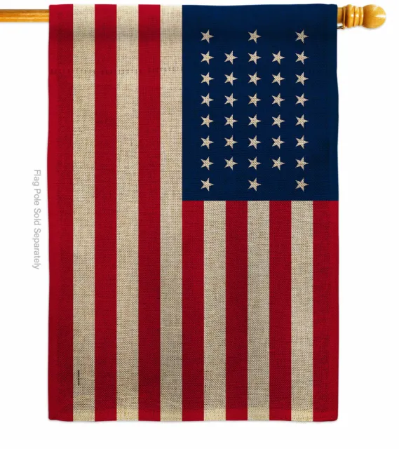 United States 18651867 Burlap Garden Flag Americana Old Glory Yard House Banner 3