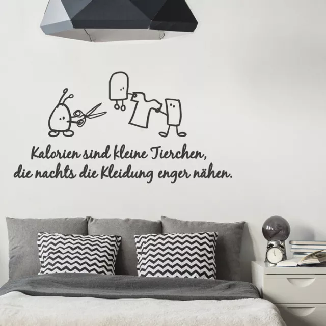 Wandtattoo Spruch "Kalorien sind...", lustiges, Wandsticker, Wandaufkleber