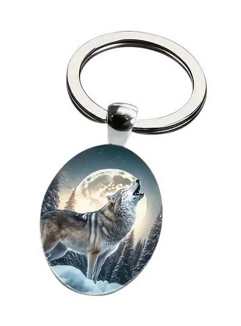 Collier Pendentif Loup Hurlant Sous La Lune - Longueur 50 Cm - Mixte - Bijoux Des Lys
