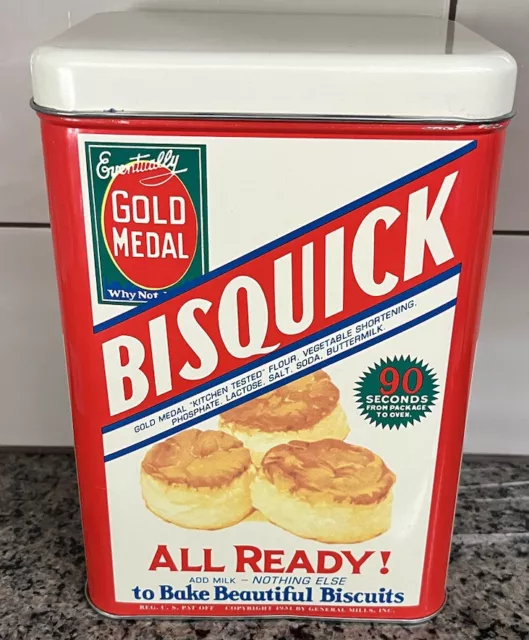VTG Gold Medal Bisquick  Tin Canister Advertising 1931 Series 1