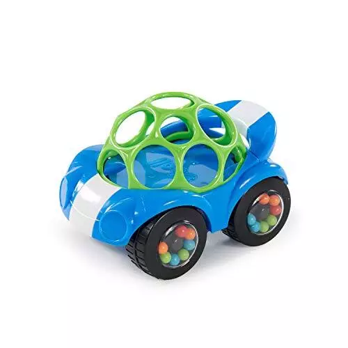 Bright Starts Oball Rattle & Roll Sports Race Car Toy Push And Go Vehicle, Easy