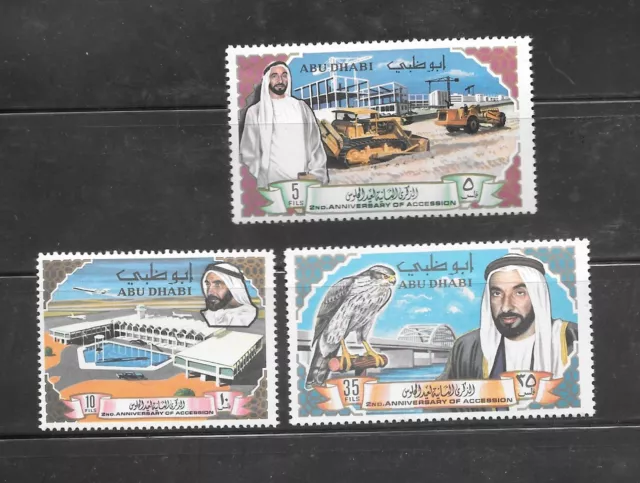 Abu Dhabi Stamps - 1968/9 - Sg 49 to 51 Anniversary - Mint Never Hinged