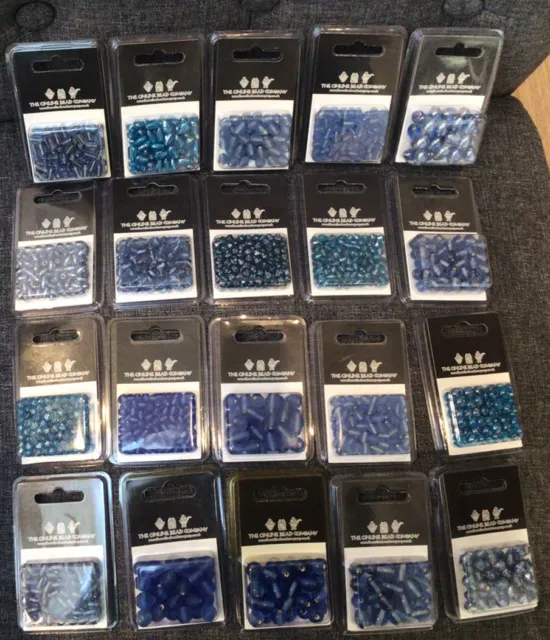 Perles de verre mélangées bleu brillant et mat pour la fabrication de bijoux et tout l'artisanat