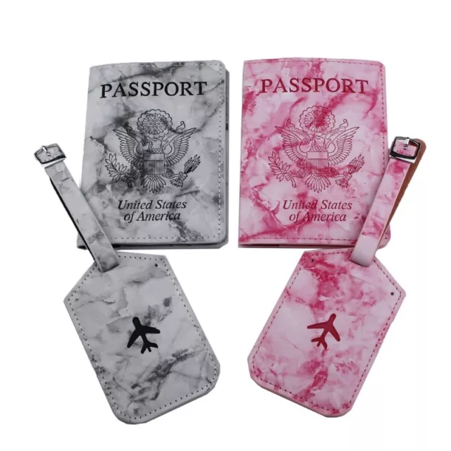 1Set PU Leather Passport Holder Cover Wallet Couple Honeymoon Travel Accessories