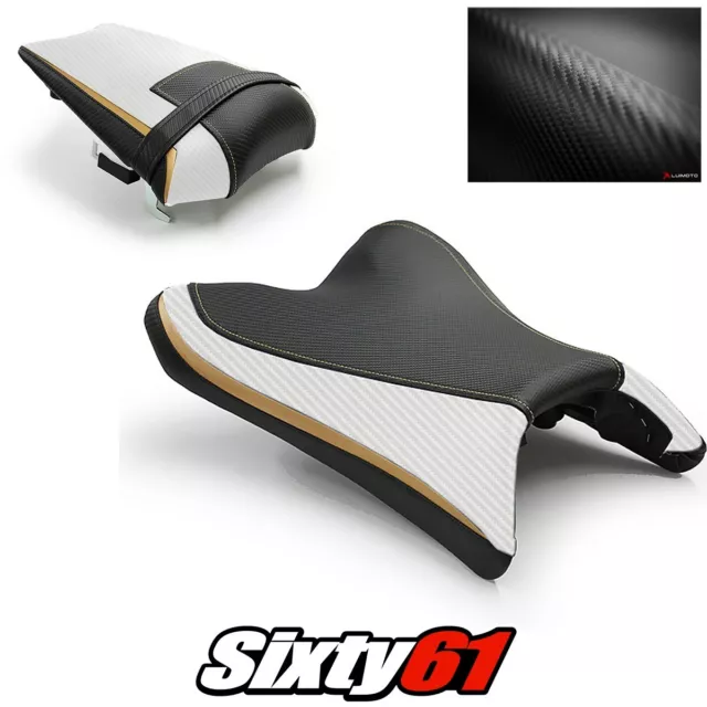 Yamaha FZ8 Fazer 8 Seat Covers and Gel 2010-2012 2013 2014 White Luimoto Carbon 2