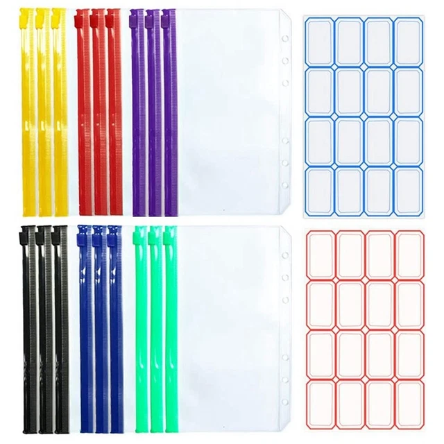A6 Budget Binder mit ReißEn Verschluss, Klar 6 LöCher Geld UmschläG Q7V3