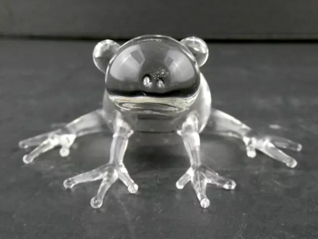 Arte Autografata Vetro Frog O Toad Figurina OML O Omd Marchio 3.8cm Altezza Vgc